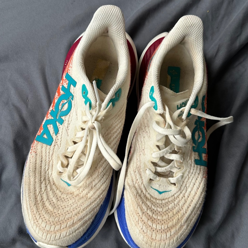 Hoka Mach 5 Womens Running Shoes White Orange Blue 1127894 Size 6B - Picture 5 of 11
